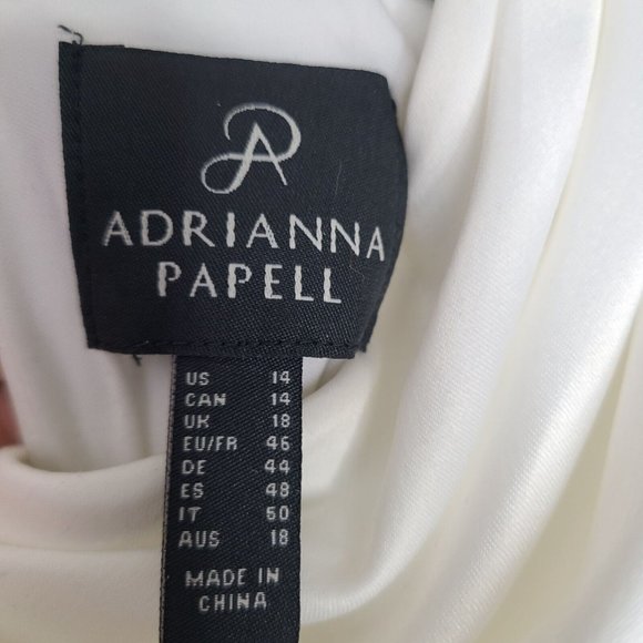 Adrianna Papell Womens Jumpsuit Size 14 Crew Neck Sleeveless Keyhole Back Crepe - Picture 6 of 13